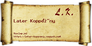 Later Koppány névjegykártya